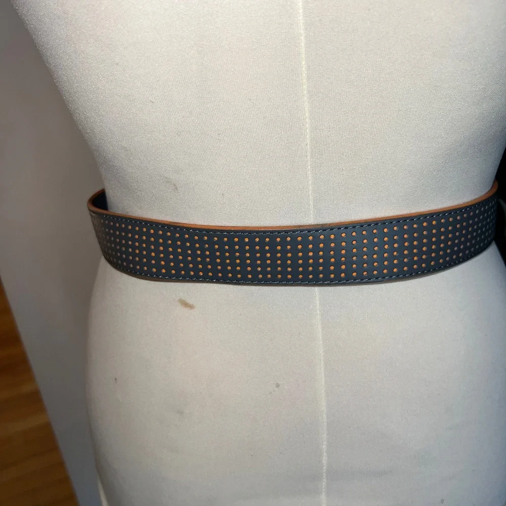 Shawn White Kids Belt Gray‎ Orange Perforated Buckle Closure Non Leather